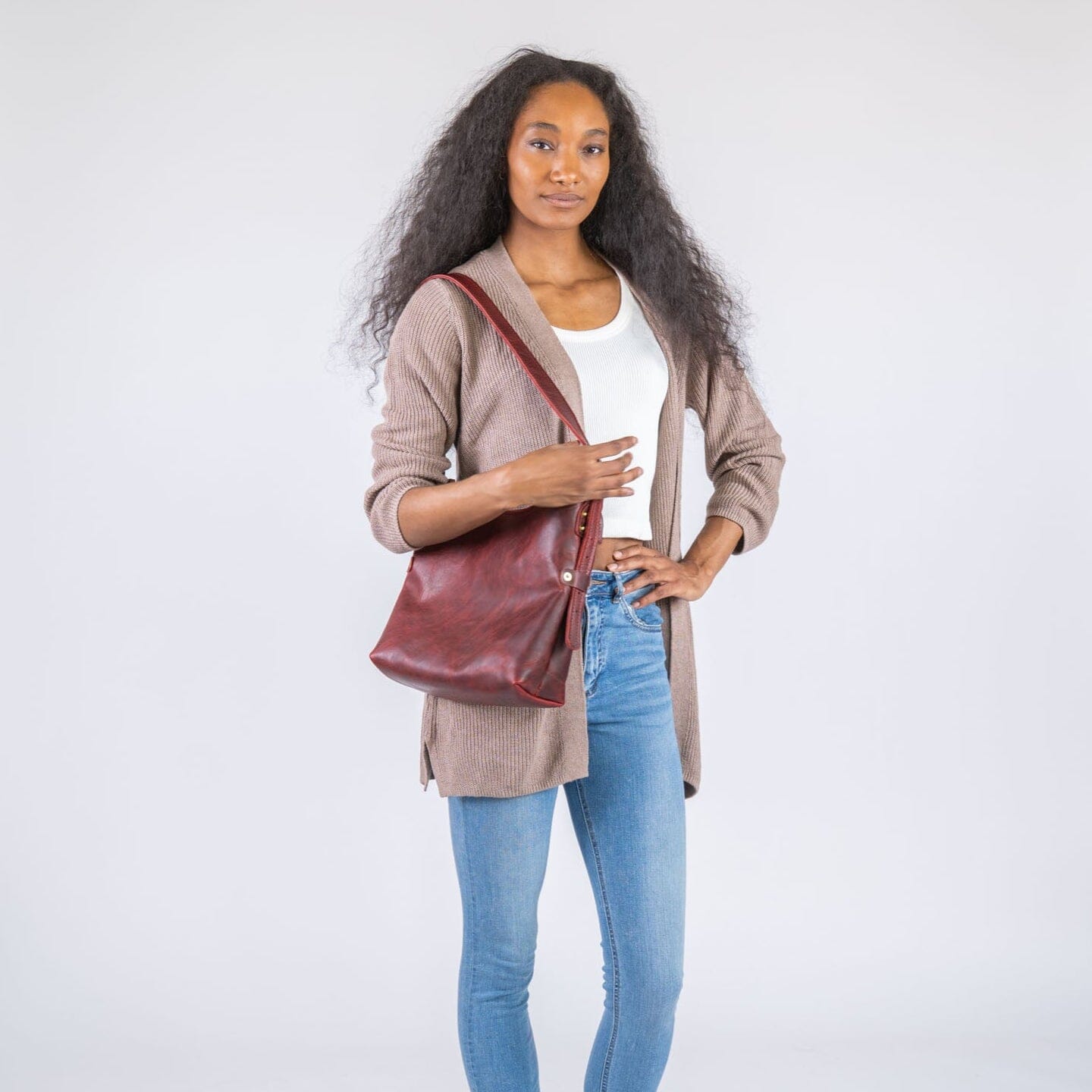 JULIANNE LEATHER HOBO BAG - SMALL