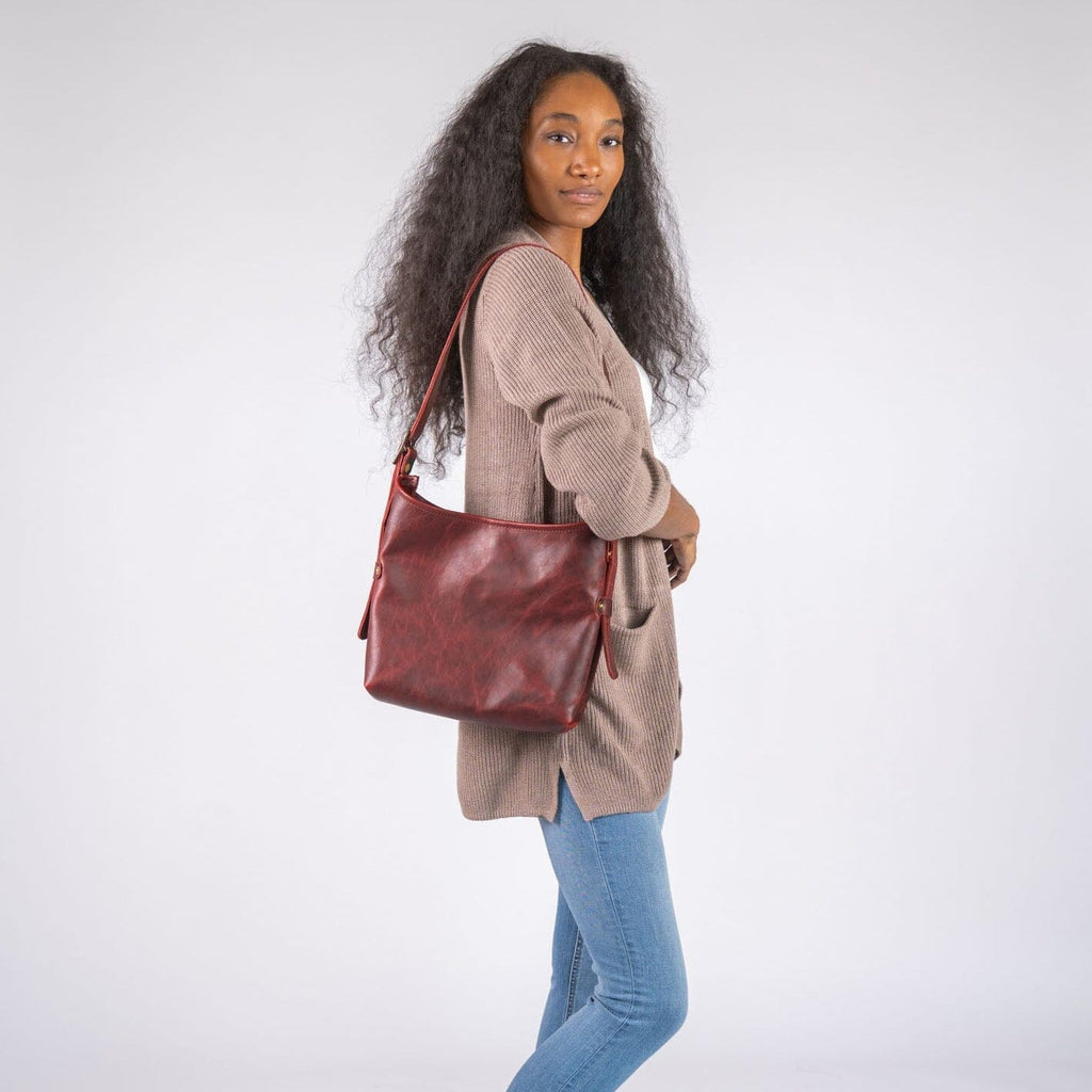 JULIANNE LEATHER HOBO BAG - SMALL