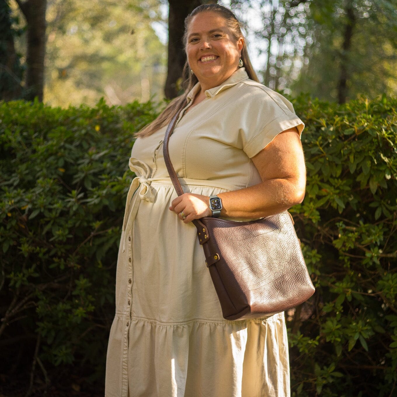 JULIANNE LEATHER HOBO BAG - SMALL