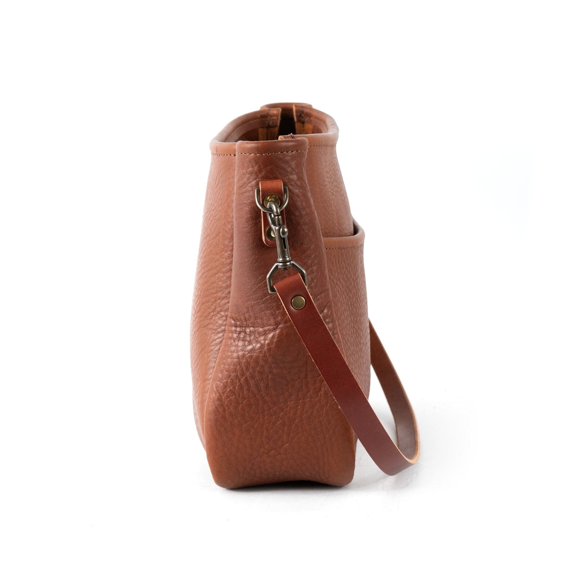 RENNIE LEATHER SHOULDER BAG - LARGE - SADDLE