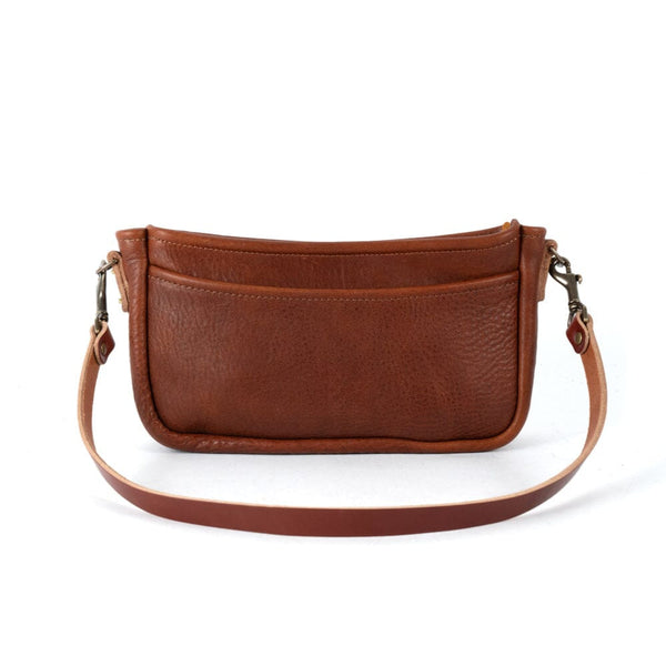 RENNIE LEATHER SHOULDER BAG - SADDLE