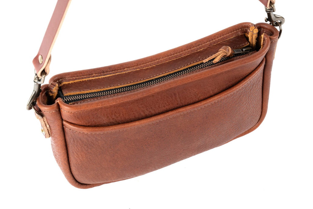 RENNIE LEATHER SHOULDER BAG - SADDLE